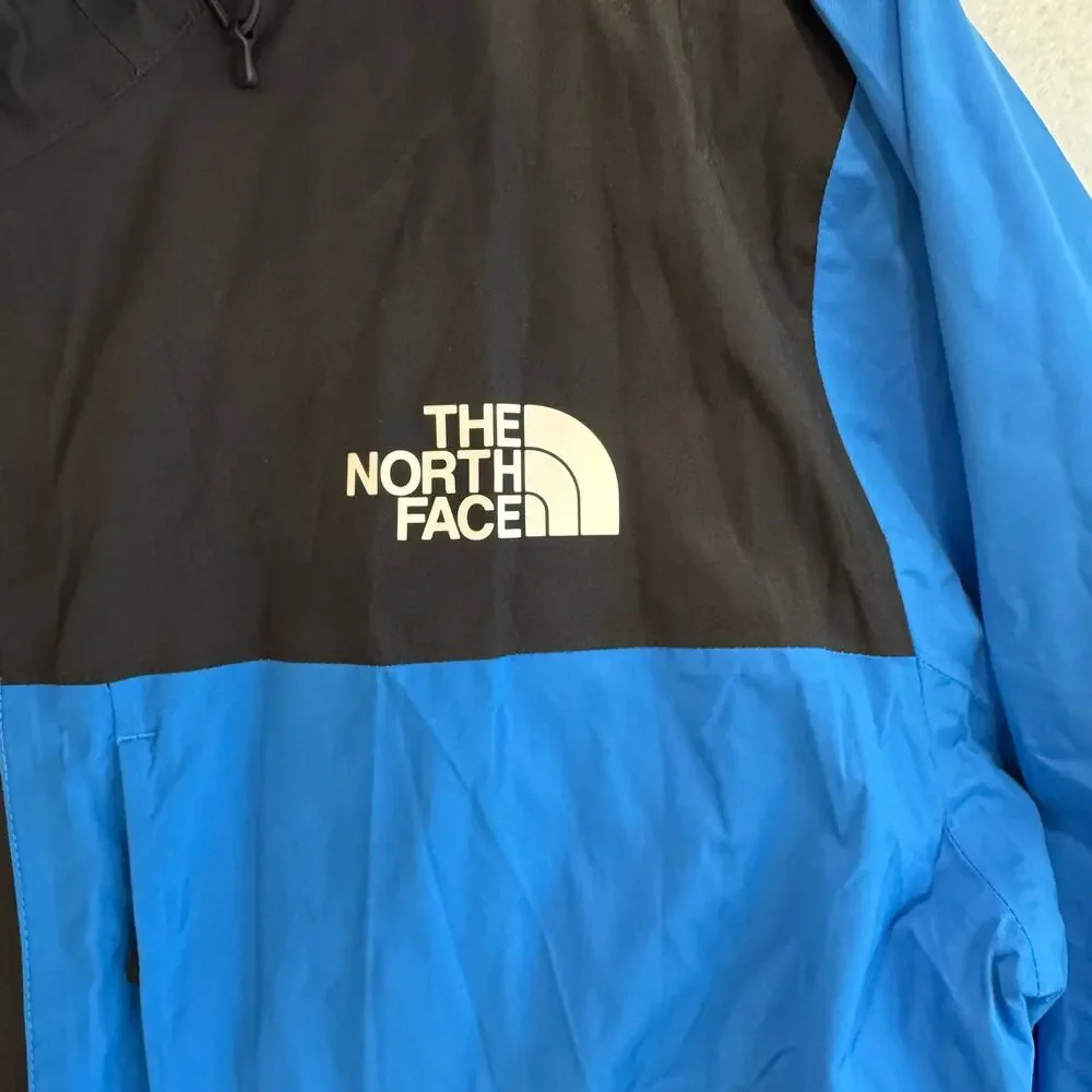 The North Face Men’s Blue Black Waterproof Hooded Windbreaker Jacket XL